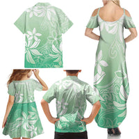 Tiare Tahiti Family Matching Summer Maxi Dress and Hawaiian Shirt Matcha Polynesia Motifs LT05 - Polynesian Pride