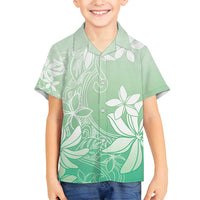 Tiare Tahiti Family Matching Summer Maxi Dress and Hawaiian Shirt Matcha Polynesia Motifs LT05 Son's Shirt Green - Polynesian Pride
