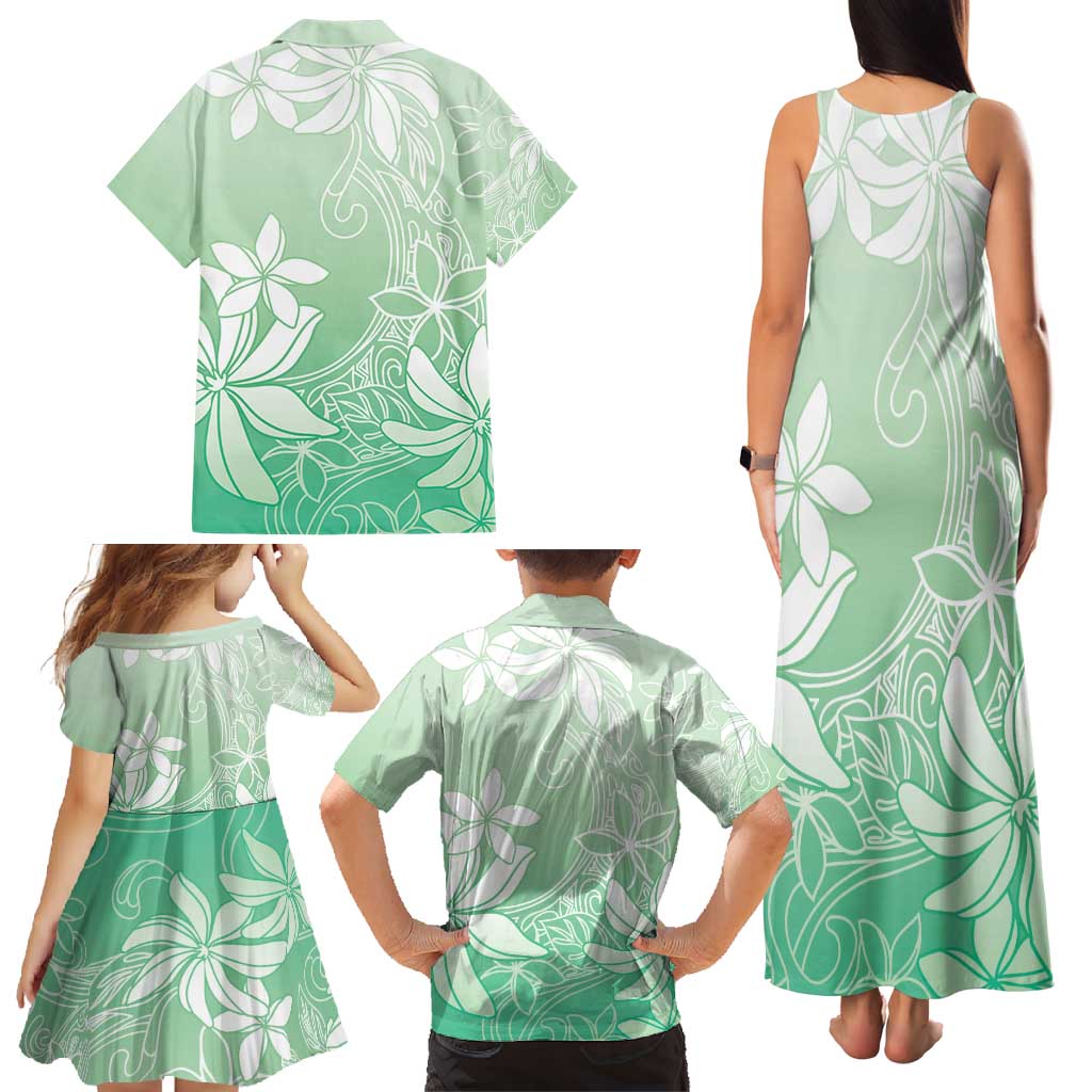 Tiare Tahiti Family Matching Tank Maxi Dress and Hawaiian Shirt Matcha Polynesia Motifs LT05 - Polynesian Pride