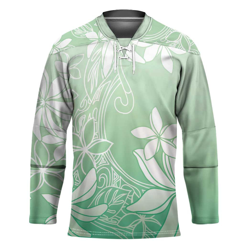 Tiare Tahiti Hockey Jersey Matcha Polynesia Motifs LT05 Unisex Green - Polynesian Pride