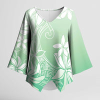 Tiare Tahiti Kimono Sleeve Blouse Matcha Polynesia Motifs LT05 Female Green - Polynesian Pride