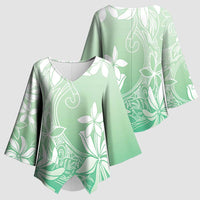 Tiare Tahiti Kimono Sleeve Blouse Matcha Polynesia Motifs LT05 - Polynesian Pride
