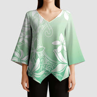Tiare Tahiti Kimono Sleeve Blouse Matcha Polynesia Motifs LT05 - Polynesian Pride