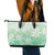 Tiare Tahiti Leather Tote Bag Matcha Polynesia Motifs - Polynesian Pride