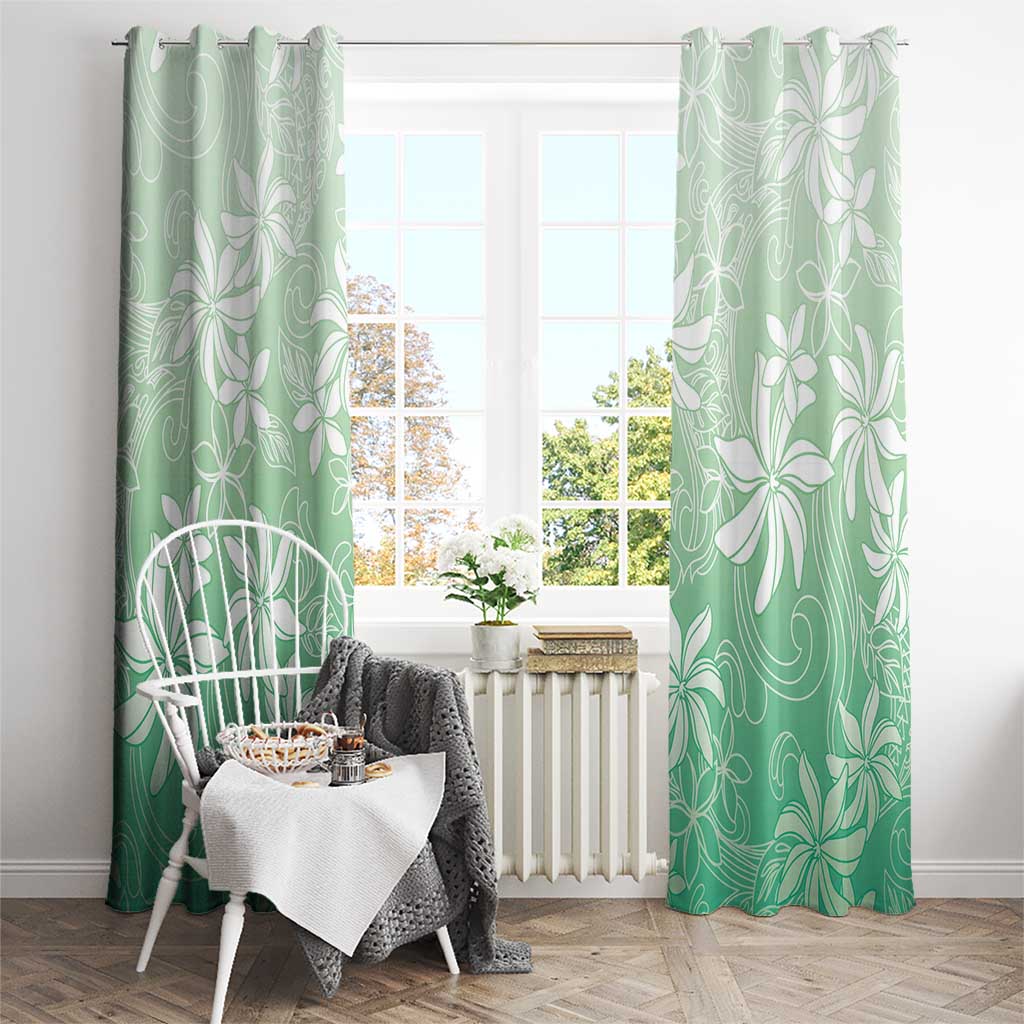 Tiare Tahiti Window Curtain Matcha Polynesia Motifs - Polynesian Pride