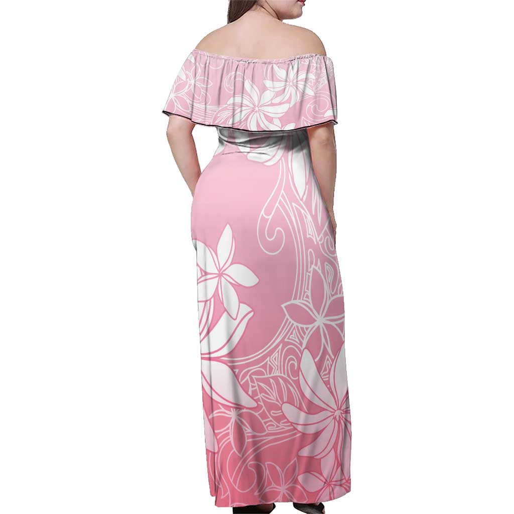 Tiare Tahiti Family Matching Off Shoulder Maxi Dress and Hawaiian Shirt Pink Polynesia Motifs LT05 - Polynesian Pride