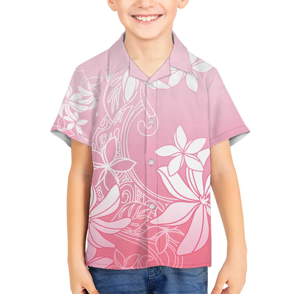 Tiare Tahiti Family Matching Off Shoulder Maxi Dress and Hawaiian Shirt Pink Polynesia Motifs LT05 Son's Shirt Pink - Polynesian Pride