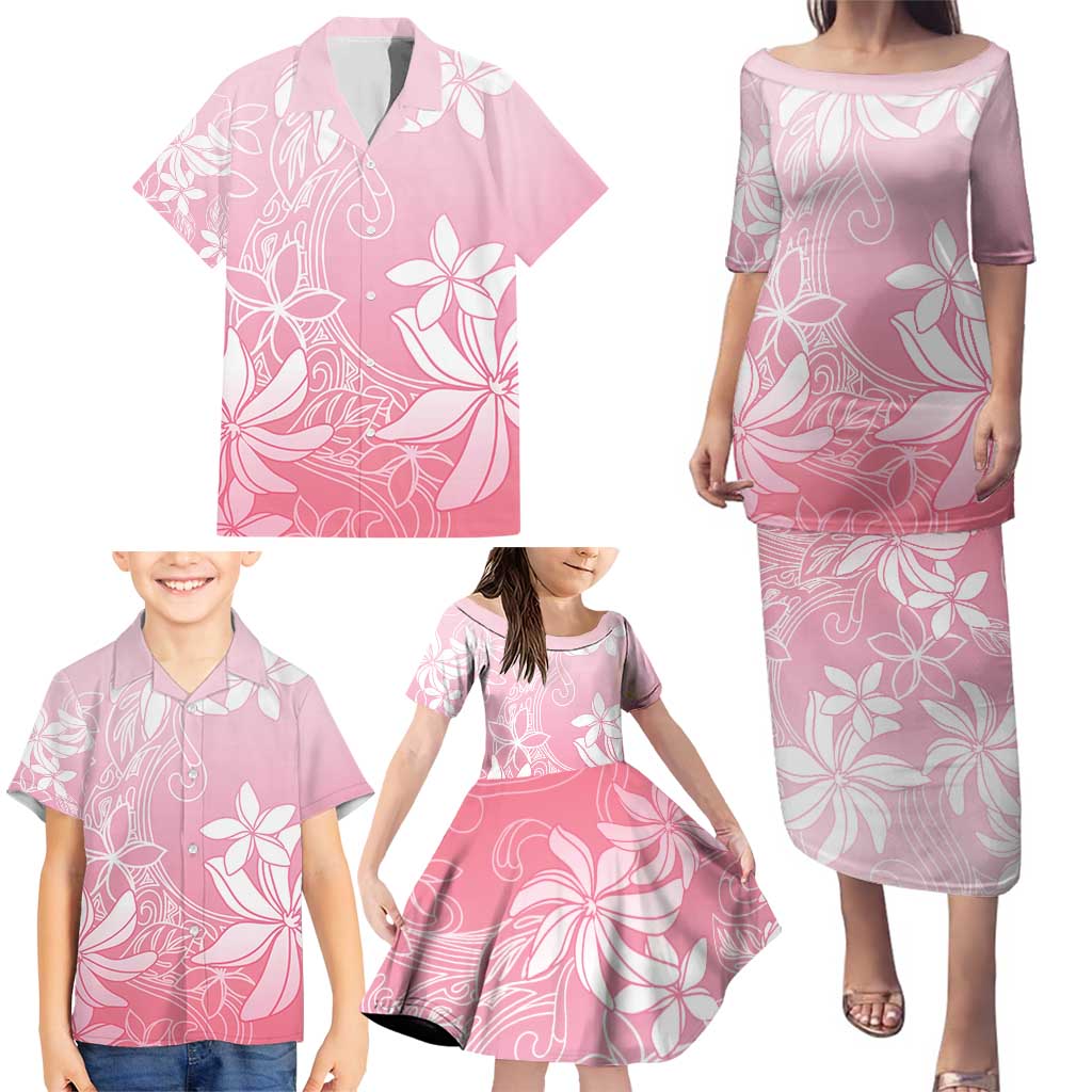 Tiare Tahiti Family Matching Puletasi and Hawaiian Shirt Pink Polynesia Motifs LT05 - Polynesian Pride