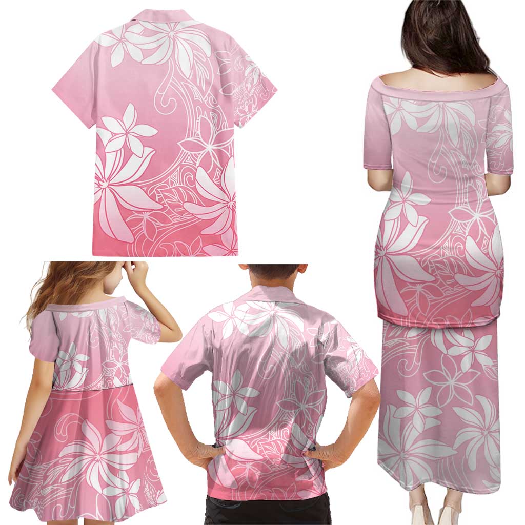 Tiare Tahiti Family Matching Puletasi and Hawaiian Shirt Pink Polynesia Motifs LT05 - Polynesian Pride