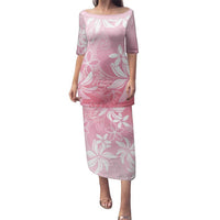 Tiare Tahiti Family Matching Puletasi and Hawaiian Shirt Pink Polynesia Motifs LT05 Mom's Dress Pink - Polynesian Pride