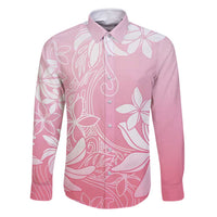 Tiare Tahiti Family Matching Summer Maxi Dress and Hawaiian Shirt Pink Polynesia Motifs LT05 Dad's Shirt - Long Sleeve Pink - Polynesian Pride