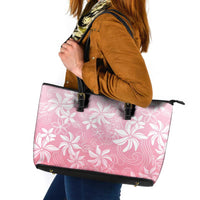 Tiare Tahiti Leather Tote Bag Pink Polynesia Motifs LT05 Pink - Polynesian Pride