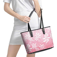 Tiare Tahiti Leather Tote Bag Pink Polynesia Motifs LT05 - Polynesian Pride