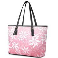 Tiare Tahiti Leather Tote Bag Pink Polynesia Motifs LT05 - Polynesian Pride