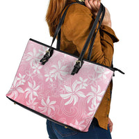 Tiare Tahiti Leather Tote Bag Pink Polynesia Motifs LT05 - Polynesian Pride
