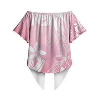 Tiare Tahiti Off Shoulder Wrap Waist Top Pink Polynesia Motifs LT05 - Polynesian Pride