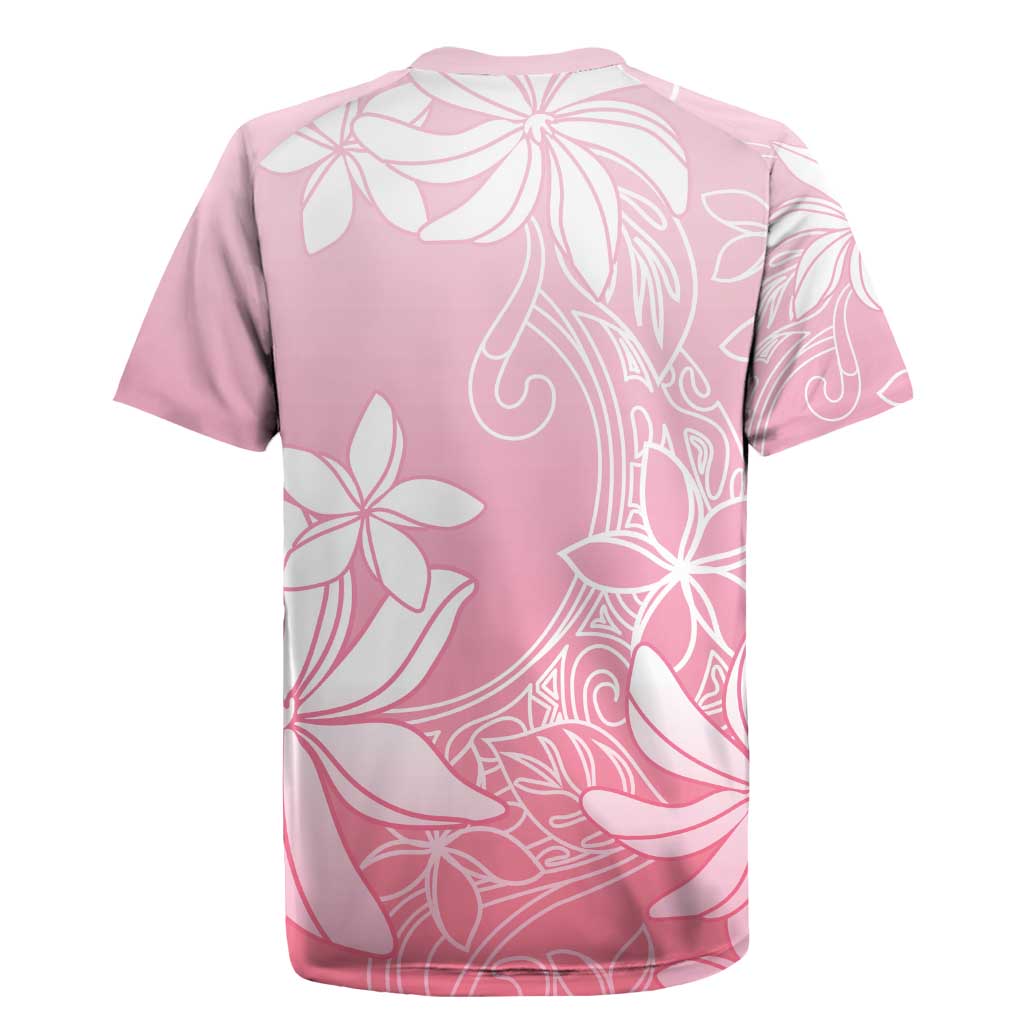 Tiare Tahiti Rugby Jersey Pink Polynesia Motifs - Polynesian Pride