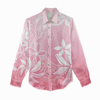 Tiare Tahiti Women Casual Shirt Pink Polynesia Motifs - Polynesian Pride