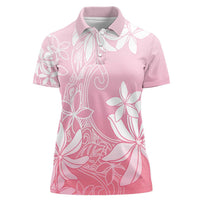 Tiare Tahiti Women Polo Shirt Pink Polynesia Motifs - Polynesian Pride