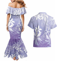 Tiare Tahiti Couples Matching Mermaid Dress and Hawaiian Shirt Purple Polynesia Motifs LT05 - Polynesian Pride
