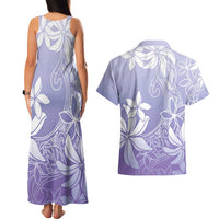 Tiare Tahiti Couples Matching Tank Maxi Dress and Hawaiian Shirt Purple Polynesia Motifs LT05 - Polynesian Pride