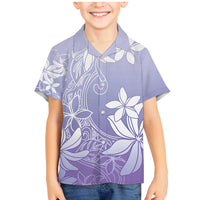 Tiare Tahiti Family Matching Mermaid Dress and Hawaiian Shirt Purple Polynesia Motifs LT05 Son's Shirt Purple - Polynesian Pride