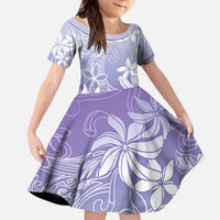 Tiare Tahiti Family Matching Off The Shoulder Long Sleeve Dress and Hawaiian Shirt Purple Polynesia Motifs LT05 Daughter's Dress Purple - Polynesian Pride