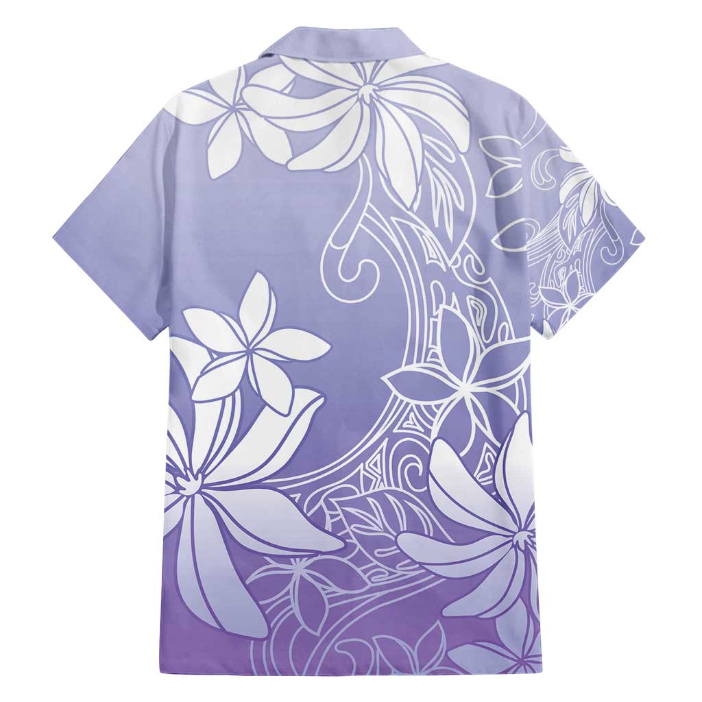 Tiare Tahiti Family Matching Off Shoulder Maxi Dress and Hawaiian Shirt Purple Polynesia Motifs LT05 - Polynesian Pride