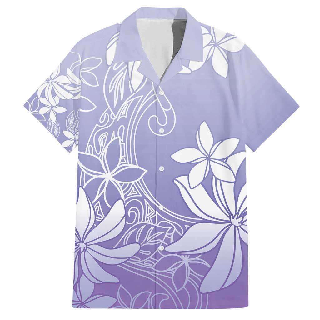 Tiare Tahiti Family Matching Off Shoulder Short Dress and Hawaiian Shirt Purple Polynesia Motifs LT05 Dad's Shirt - Short Sleeve Purple - Polynesian Pride