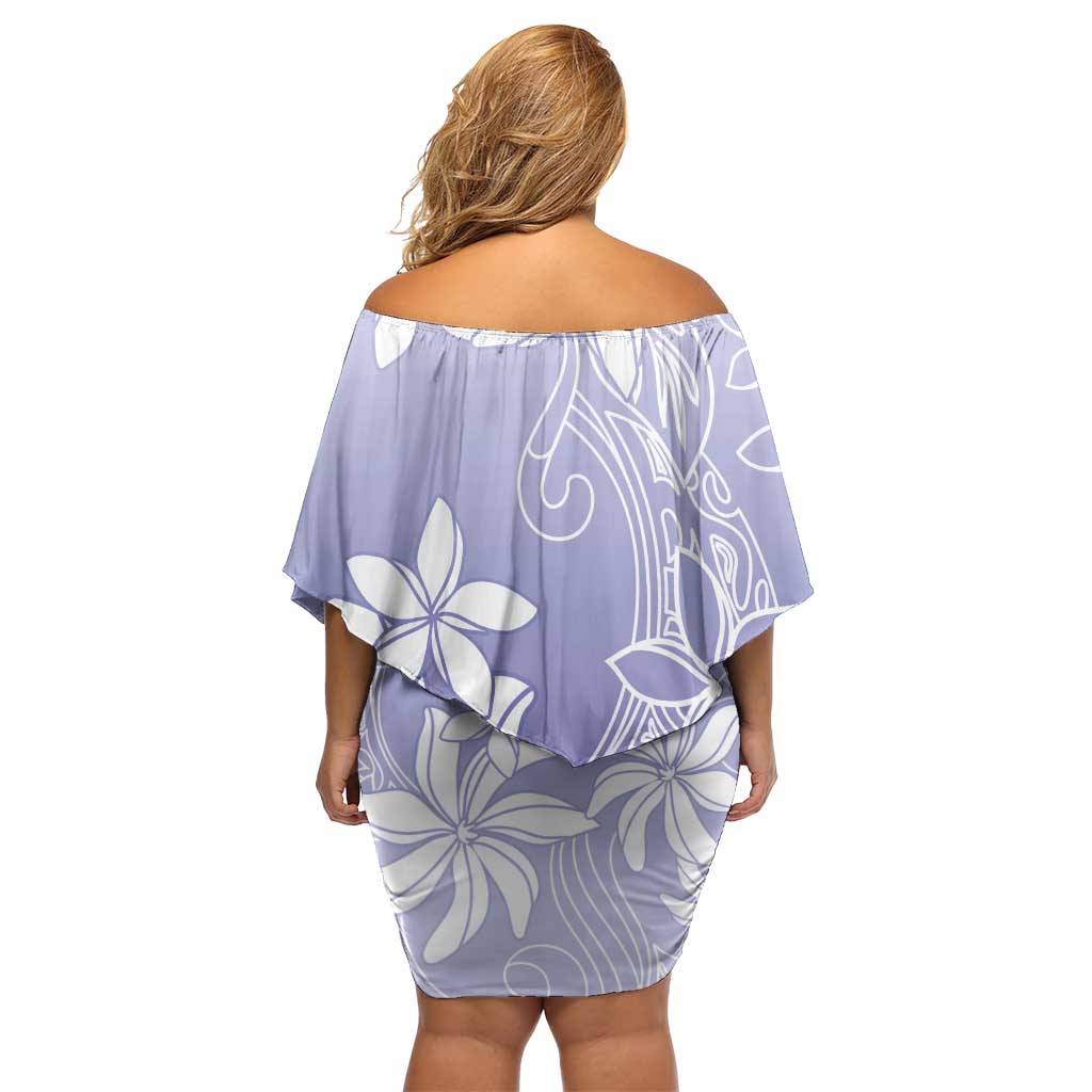 Tiare Tahiti Family Matching Off Shoulder Short Dress and Hawaiian Shirt Purple Polynesia Motifs LT05 - Polynesian Pride