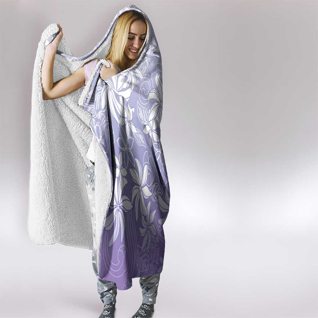 Tiare Tahiti Hooded Blanket Purple Polynesia Motifs - Polynesian Pride