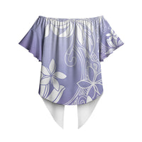 Tiare Tahiti Off Shoulder Wrap Waist Top Purple Polynesia Motifs LT05 - Polynesian Pride