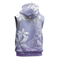 Tiare Tahiti Sleeveless Hoodie Purple Polynesia Motifs LT05 - Polynesian Pride