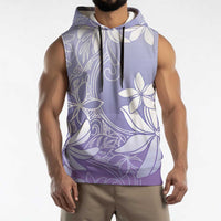 Tiare Tahiti Sleeveless Hoodie Purple Polynesia Motifs LT05 - Polynesian Pride