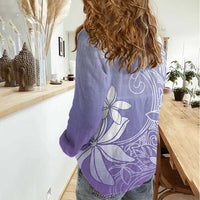 Tiare Tahiti Women Casual Shirt Purple Polynesia Motifs - Polynesian Pride