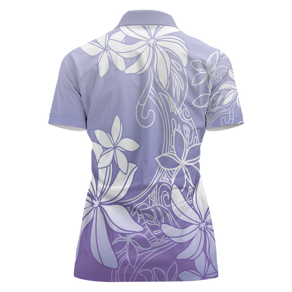 Tiare Tahiti Women Polo Shirt Purple Polynesia Motifs - Polynesian Pride