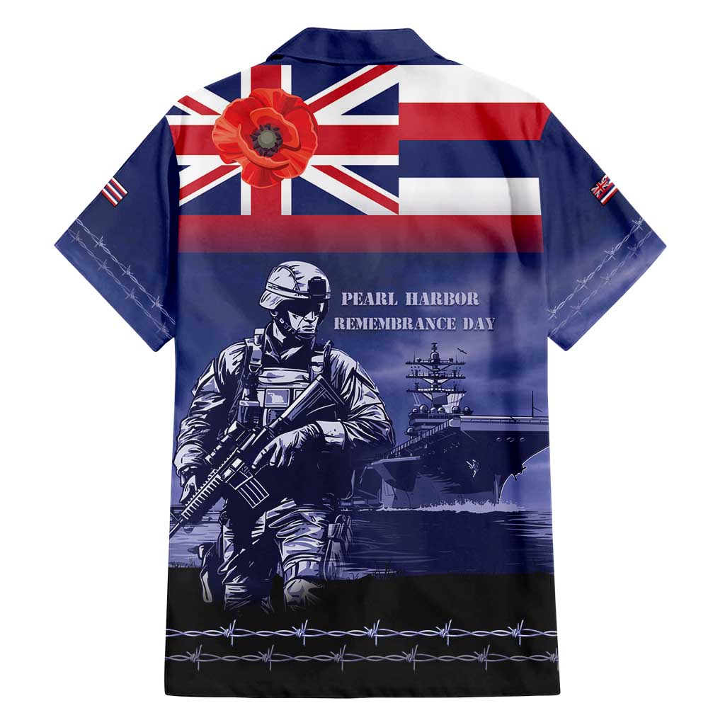 Hawaii Pearl Harbor Remembrance Day Family Matching Off Shoulder Short Dress and Hawaiian Shirt Flag Style