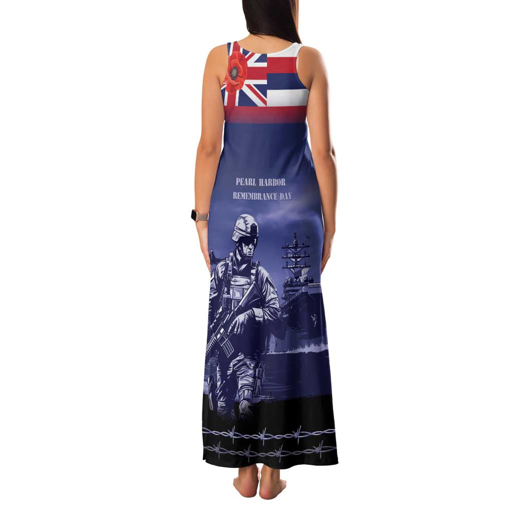 Hawaii Pearl Harbor Remembrance Day Family Matching Tank Maxi Dress and Hawaiian Shirt Flag Style