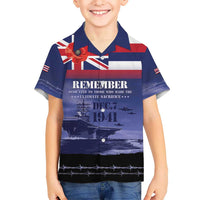 Hawaii Pearl Harbor Remembrance Day Kid Hawaiian Shirt Flag Style LT05 Kid Blue - Polynesian Pride