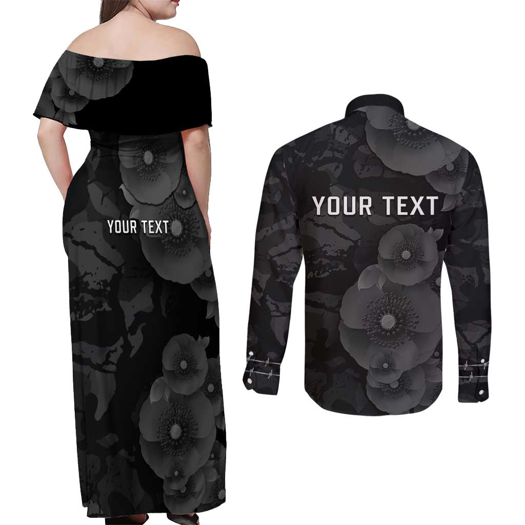 Personalized Pearl Harbor Remembrance Day Couples Matching Off Shoulder Maxi Dress and Long Sleeve Button Shirt We Will Always Remember