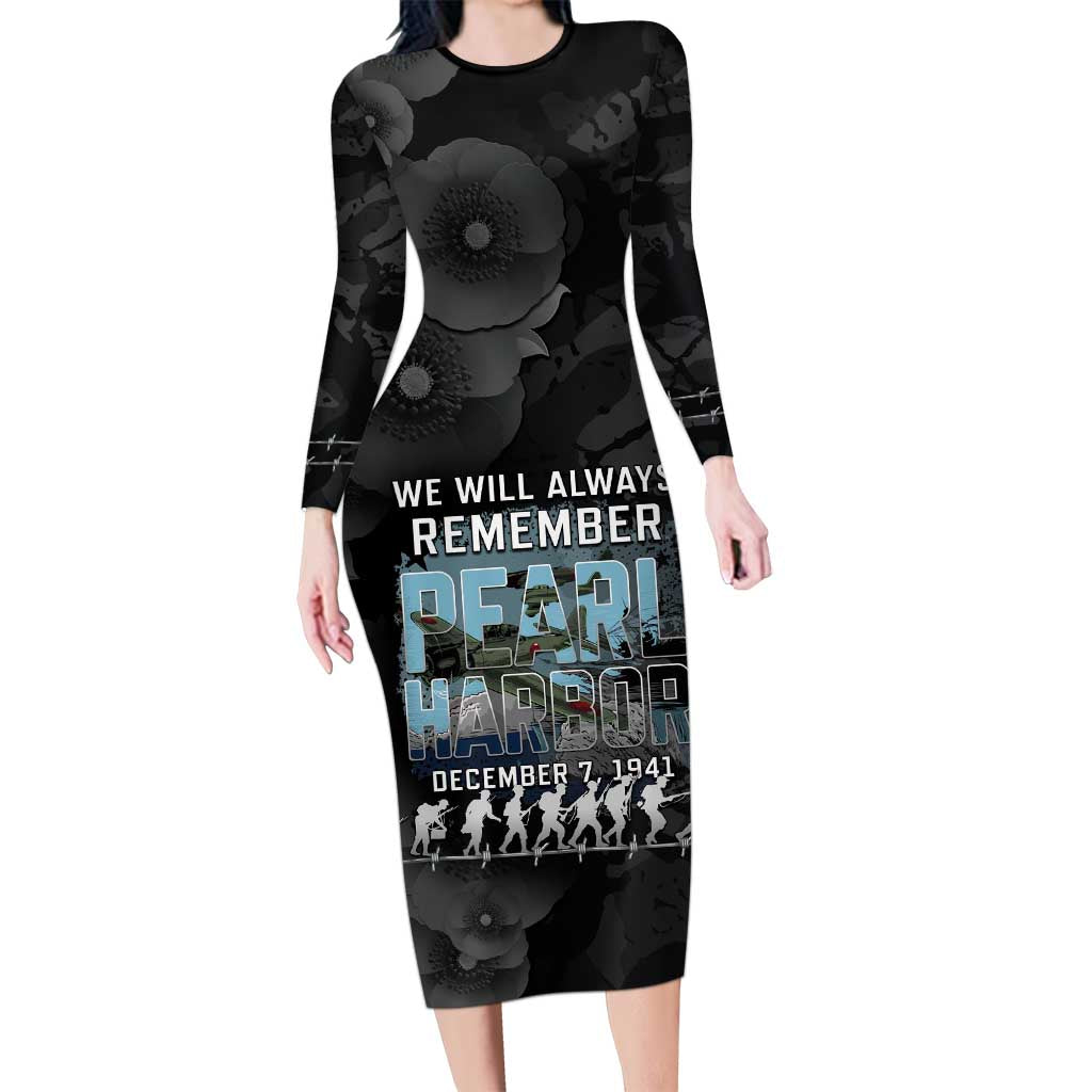Personalized Pearl Harbor Remembrance Day Family Matching Long Sleeve Bodycon Dress and Hawaiian Shirt We Will Always Remember