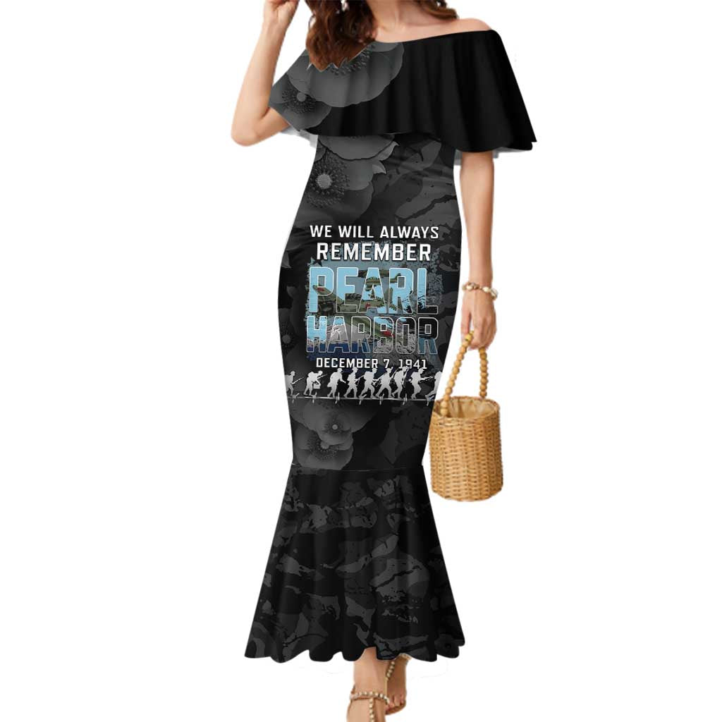 Personalized Pearl Harbor Remembrance Day Family Matching Mermaid Dress and Hawaiian Shirt We Will Always Remember