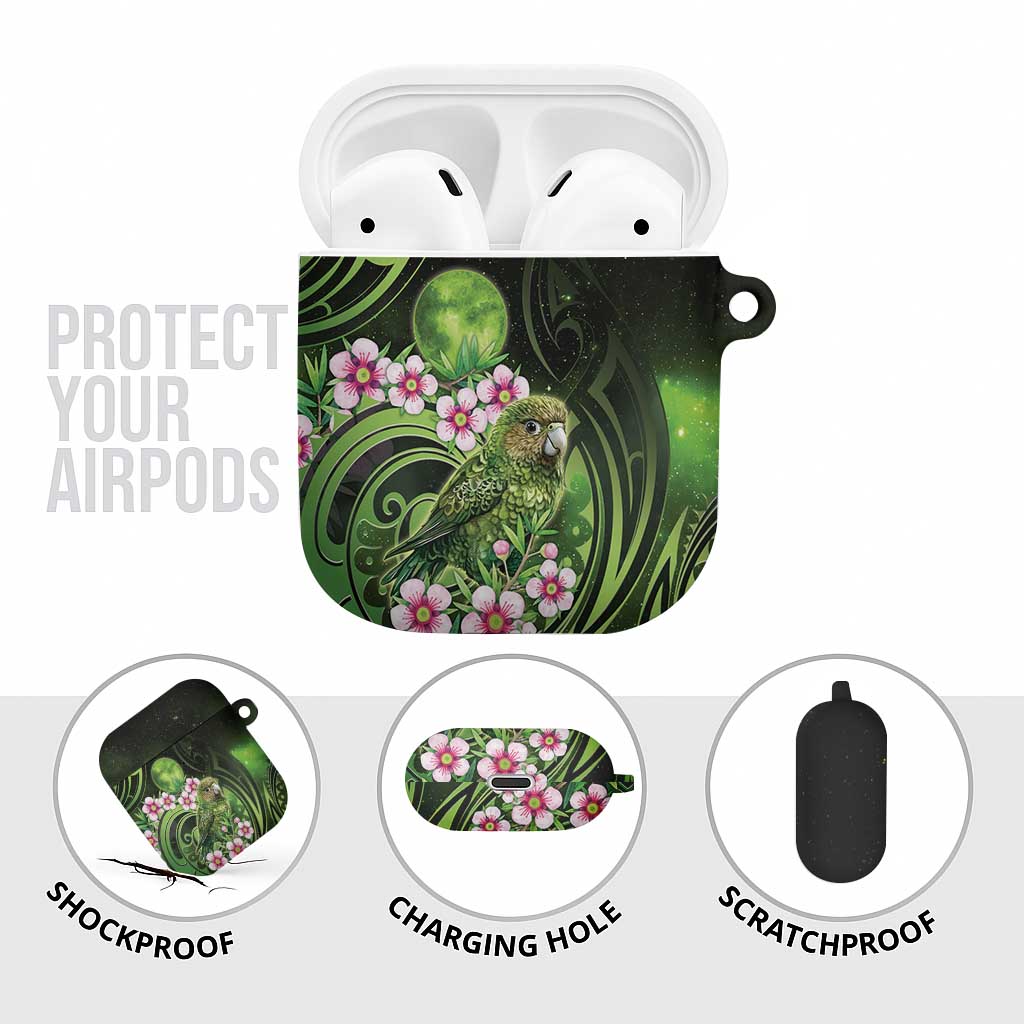 New Zealand Aotearoa Kakapo AirPods Case Maori Pattern With Manuka Galaxy Style - Polynesian Pride
