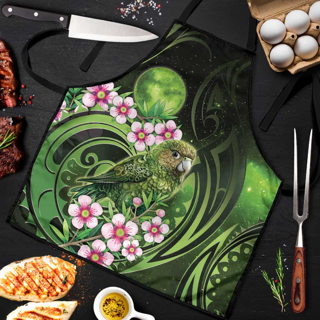 New Zealand Aotearoa Kakapo Apron Maori Pattern With Manuka Galaxy Style - Polynesian Pride