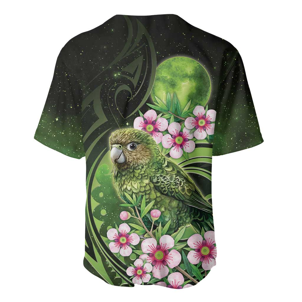 New Zealand Aotearoa Kakapo Baseball Jersey Maori Pattern With Manuka Galaxy Style - Polynesian Pride