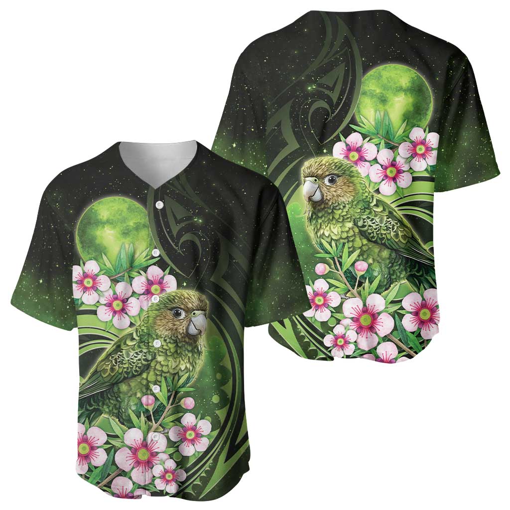 New Zealand Aotearoa Kakapo Baseball Jersey Maori Pattern With Manuka Galaxy Style - Polynesian Pride