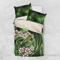 New Zealand Aotearoa Kakapo Bedding Set Maori Pattern With Manuka Galaxy Style - Polynesian Pride