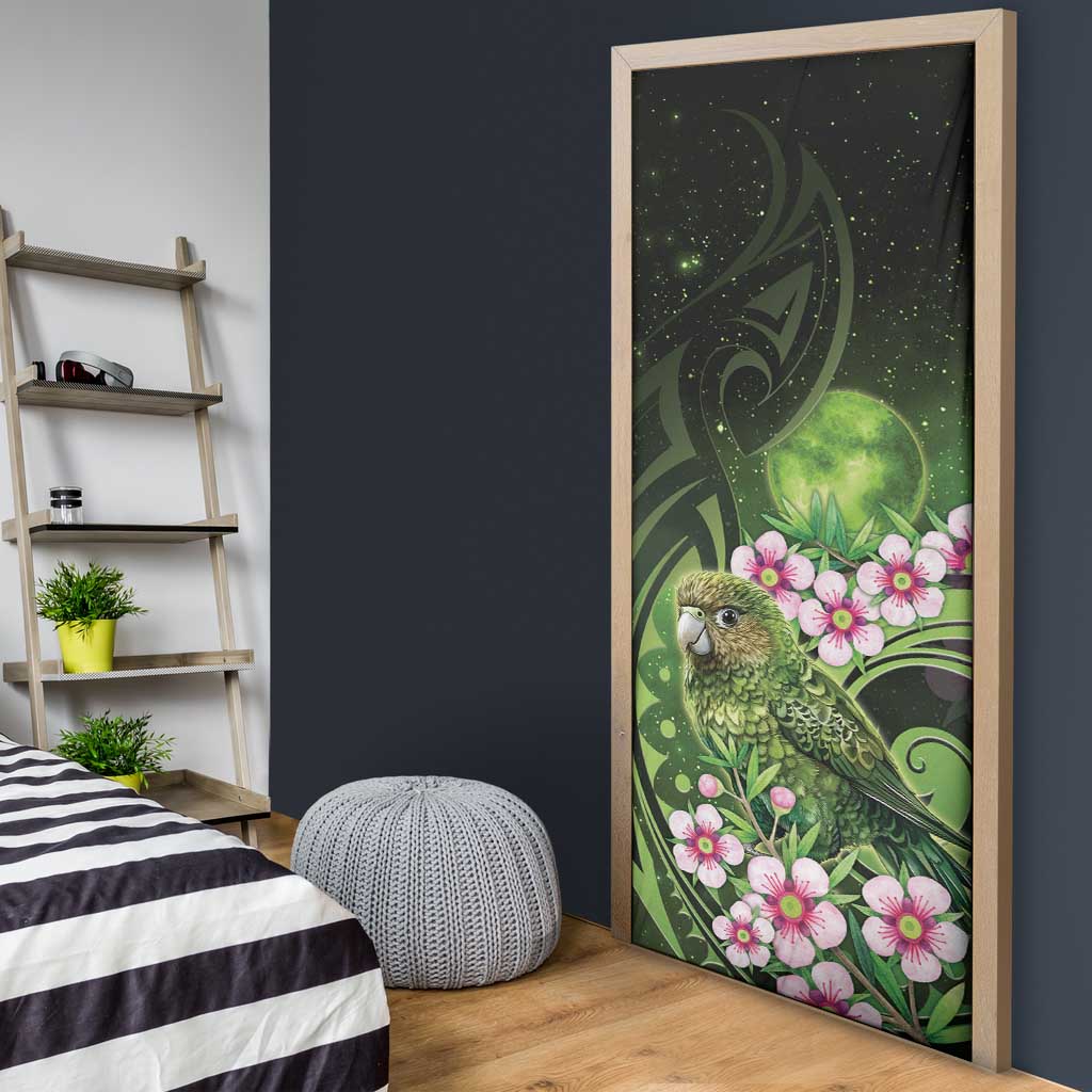 New Zealand Aotearoa Kakapo Door Cover Maori Pattern With Manuka Galaxy Style LT05 - Polynesian Pride