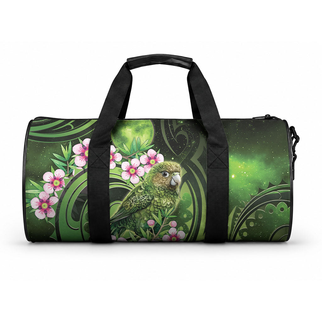 New Zealand Aotearoa Kakapo Duffle Bag Maori Pattern With Manuka Galaxy Style LT05 One size Green - Polynesian Pride