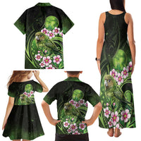 New Zealand Aotearoa Kakapo Family Matching Tank Maxi Dress and Hawaiian Shirt Maori Pattern With Manuka Galaxy Style LT05 - Polynesian Pride